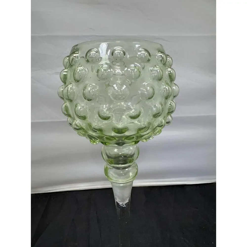 Vintage Green Hobnail Glass Compote Pedestal Bowl Candy Dish Centerpiece 16